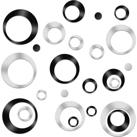 24 Pièces Stickers Miroir a Coller Acrylique Rond Stickers Muraux Amovible Autocollant Miroir Adhésif Mural Autocollant Stickers Muraux pour Salon Chambre Décor À La Maison Stickers Salle de Bain (1/5)