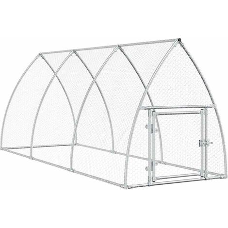 Cage pour poules argenté 300 x 105 x 120 cm acier galvanisé Argent