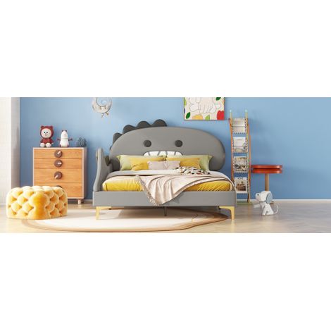 Kinderbett, Cartoon Dinosaurier Form, Flachbett, PU Material
