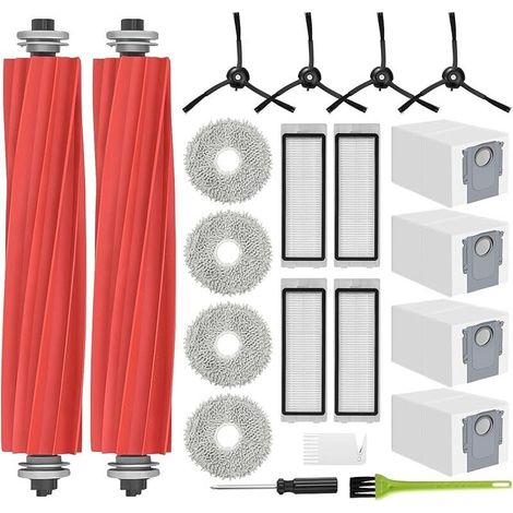 Accessory for Roborock QRevo Replacement Parts, 4 Dust Bags, 2 Main Brushes, 4 Filters, 4 Side Brushes, 4 Mop Cloths (1/5)