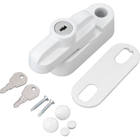 Loquet de verrouillage de fenêtre externe, en alliage d'aluminium, boucle plate antivol pour fenêtres simples et doubles, blanc (1/5)