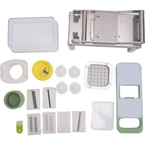 Hachoir à légumes multifonctionnel, robot culinaire avec récipient pour oignons, salade de fruits, ustensiles de cuisine. (1/5)