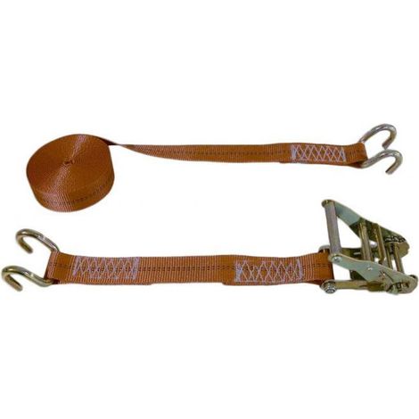 Sangle d'arrimage à cliquet crochets bord de rive - Long. m: 9 - Larg. mm: 50 - Charge kg: 4000 (1/2)