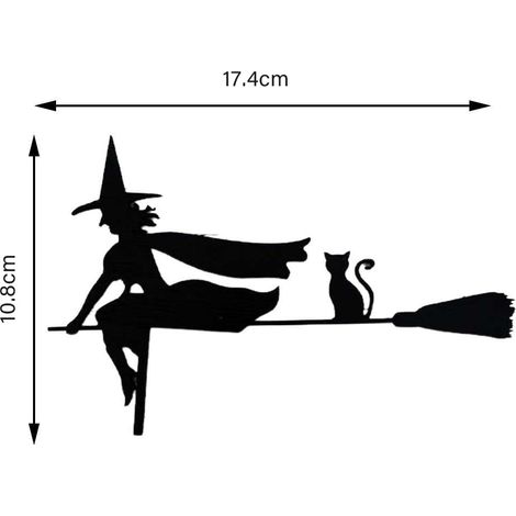 Décorations Halloween - Signe Sorcière et Araignée Bois pour Portes - 2 Pièces en Bois Écologique, Faciles à Installer (33 cm Araignée, 10.8 cm Sorcière) (1/5)