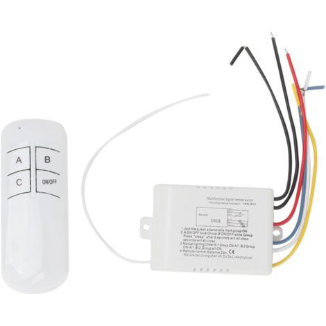 Télécommande Sans Fil Interrupteur 3 Façons On/Off Digital Sans Fil Mur Récepteur Émetteur Commutateur De Contrôle à Distance Lumière Lampe Contrleur Récepteur Metteur Télécommande Sans Fil Commutateu (1/5)