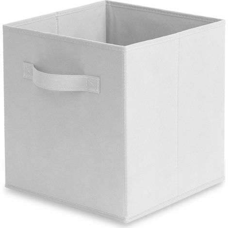 Boîte de rangement pliable pour armoire murale, rangement pour penderie, panier de rangement cubique, 27 x 27 x 28 cm, blanc (1/5)