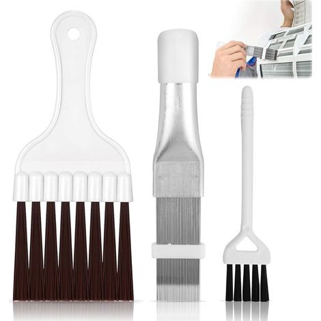 Peigne à lamelles 3 pièces pour sèche-linge à pompe à chaleur - Peigne à lamelles pour climatisation - Condensateur - Peigne de nettoyage - Brosse de nettoyage pour sèche-linge (1/5)