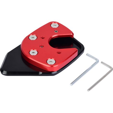 Support moto antidérapant, plaque d'élargissement latérale pour béquille Honda NC750X 17-19, rouge (1/5)