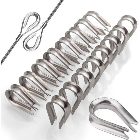 22 Pcs Cosse Coeur , Pour Cable Acier 6mm Matériel De Gréement Industriels Et Marins-304 Acier Inoxydable (1/5)