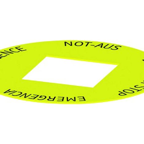 Georg Schlegel Unterlegschild 4-sprachig bedruckt für Einbauöffnung 24 x 24 mm Montageausschnitt 24,0mm x 24,0mm - 1 Stück