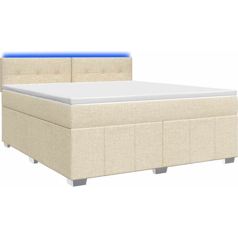 Maison Exclusive - Boxspringbett mit Matratze Creme 140 x 190 cm (1/5)