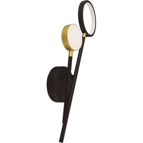 Lampe Murale Moderne Noire et Or 10W - Deux Bras Lumineux - SILUMEN (1/3)