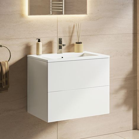 LOMAZOO meuble de salle de bain Nineo blanc brillant - 60 cm - (1/5)