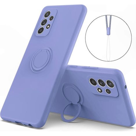 Silikon-Handyhülle mit Fingerring und Sicherheitskordel für Samsung Galaxy A53 5G, weiche Schutzhülle, rutschfeste Oberfläche, praktisches Zubehör, Einzelverpackung. (1/5)