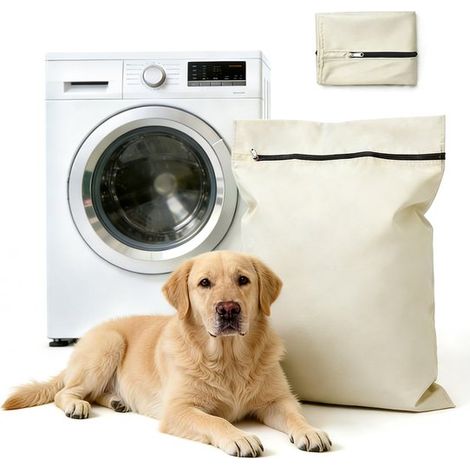 Wäschesack für Haustiere,65 x 70 cm Wäschesack aus Polyester-Twill,Großer Wäschesack mit Reißverschluss,Entfernt Hunde- und Katzenhaare (1/5)