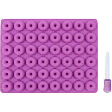 Moule En Silicone Pour Donuts - 48 Alvéoles - Résistant À -40 °C À +230 °C - Pour Chocolat Confiserie Gelée Et Glaces - 1 Embout Pipette Inclus (1/5)