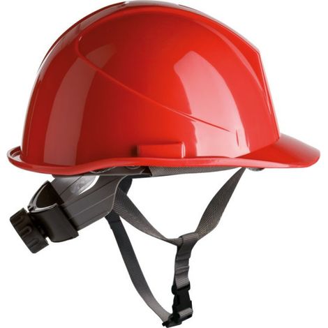 Casco de HDPE con barboquejo y rosca ER-Safety  Rojo