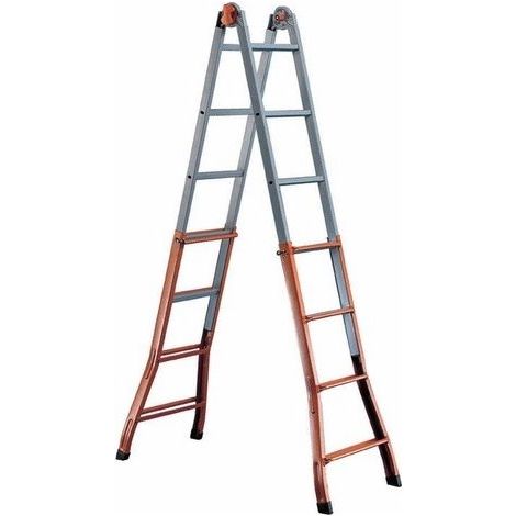 Scala Telescopica in Acciaio 4+5 Gradini Maurer H max 4,29 Mt (1/2)