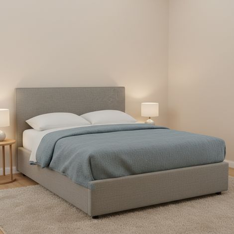 Cama Doble Worthing, Desenfundable, Hecha en Italia, Gris Ceniza (1/4)