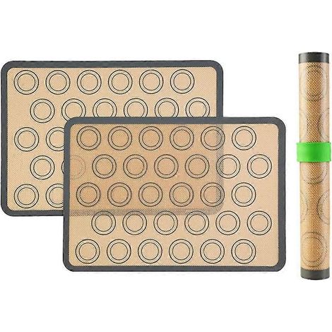 2 tapis de cuisson en silicone pour macarons, tapis de cuisson en silicone résistant aux hautes températures, tapis de cuisson en silicone, tapis de cuisson antiadhésifs pour four, tapis de cuisson (1/5)