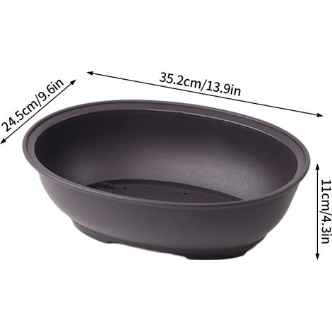 (B Ovale M) Pot à bonsaï imitation pot de fleurs en argile violette, pot de fleurs en plastique, pot pour plantes succulentes, jardinière de jardin (1/4)