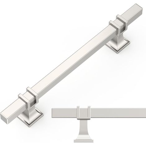 10 Pièces Poignee de Meuble Cuisine Argenté 128mm Poignées Meubles avec Vis, pour Bureaux, Tiroirs, Armoires, Placard UK0003 (1/5)