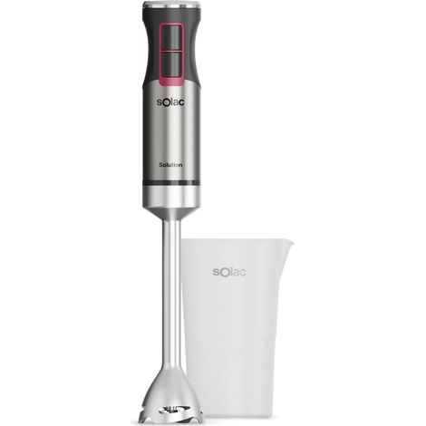mixeur plongeant 1500 W 21 vitesses + turbo 4 lames inox anti-éclaboussures pied inox gobelet doseur 700 ml démontable ergonomique lave-vaisselle (1/4)