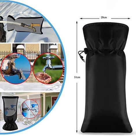 Cubierta protectora contra heladas, 51 × 20 cm, Cubiertas para grifos exteriores, Protección contra heladas, Impermeable y reutilizable