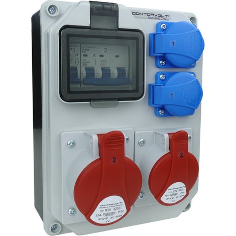 Tableau électrique de chantier pré-équipé HL-S 32 A 16 A 2x230 V Doktorvolt DV-5354-F (1/5)