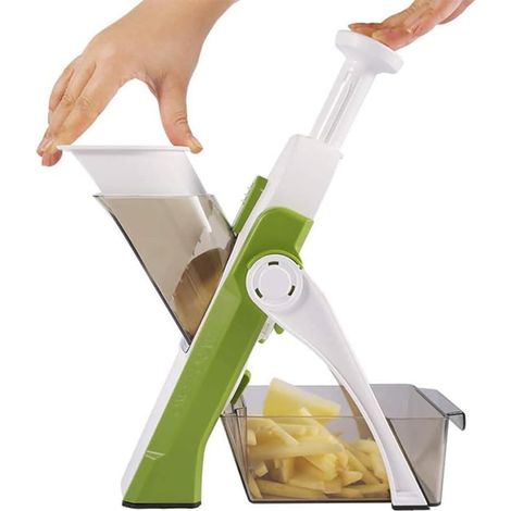 Adjustable safety food chopper for the kitchen, 5-in-1 mandoline slicer, adjustable vegetable chopper for potatoes and carrots (1/5)