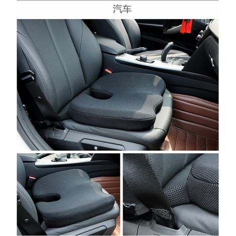 Coussin Coccyx Coussin de Siège en Mousse à Mémoire Coussin Ergonomique pour Bureau Voiture Fauteuil Roulant (1/5)