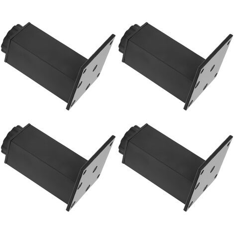 4 pièces en alliage d'aluminium, support de pieds réglables pour pieds de canapé-lit pour armoire accessoires de meubles 100mm (1/5)