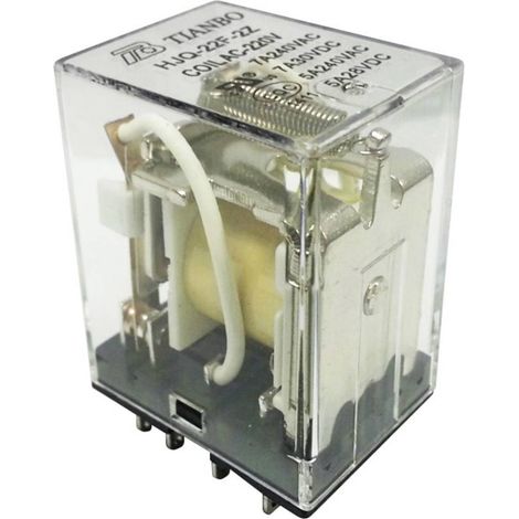 Tianbo Electronics HJQ-22F-2Z -220/240VAC Relè ad innesto 230 V/AC 7 A 2 scambi 1 pz.