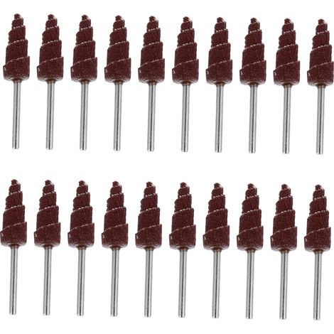 Lot de 20 Meules Abrasives Coniques à Tige, Toile Abrasive Résistante à L’usure, pour Polissage, Ébavurage et Ponçage (1/5)