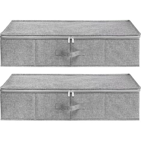 Rangement Sous Le Lit,2 Pièces Organisateur pour Chambre Pliable Antipoussière Rangement Sous Le Lit Avec Couvercle,Pour Papier Cadeau Couverture Édredon Pulls Oreillers Draps De (1/5)