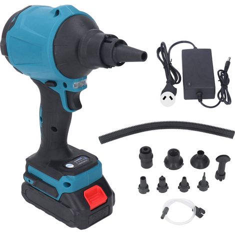 Gonfleur électrique sans fil rechargeable multifonction avec batterie lithium, souffleur d’air à pistolet, 110‑240V prise AU, compresseur portatif (1/5)