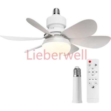 40W DC LIEBERWELL White Ceiling Fan with Light and Remote, Silent Motor, 3 Color LED, 6 Curved Blades, E27 Socket, 10-15m² (1/5)