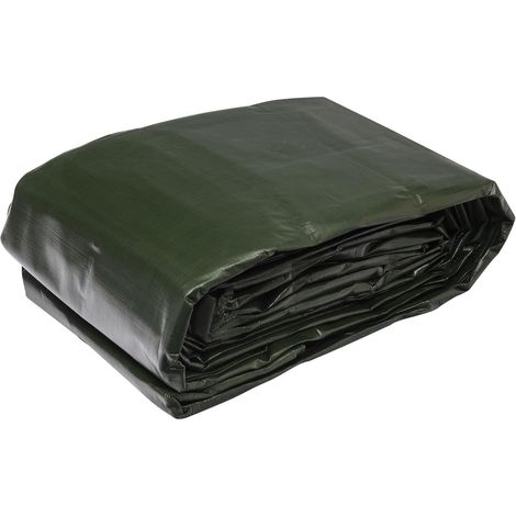 WERKAPRO 10671 - Bâche industrielle - Ultra Lourde - 8x12 m - 240g/m² - Réversible - Noire et Verte (1/5)