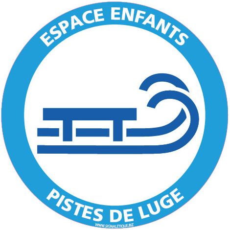 PANNEAU INFORMATION ESPACE ENFANT AIRE DE JEUX POUR LUGE (H0393) - Adhésif - Diamètre 250 mm