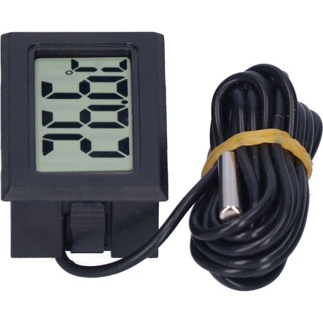 Thermomètre électronique numérique filaire mini LCD FY13001 noir, instrument de mesure de température précis pour usage domestique et professionnel. (1/5)