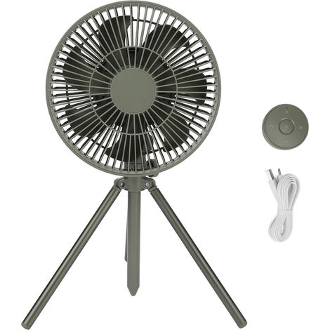 Ventilateur de Camping Portable USB Rechargeable avec Trépied, pour Intérieur et Extérieur, OD Green (1/5)