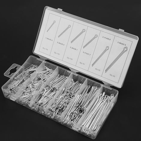 Kit de 555 goupilles fendues pour attelage mécanique de tracteur, avec étui. (1/5)