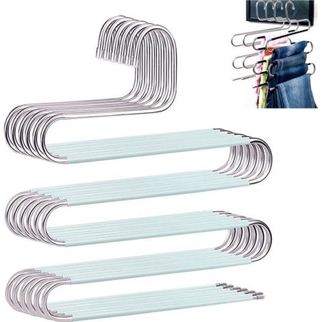 Confezione da 5 appendiabiti salvaspazio per pantaloni/pantaloni (1/5)