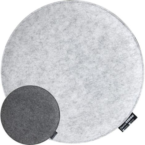 30mm Coussin en Feutre de Chaise Rond Ø 35cm chaud réversible Gris (1/5)