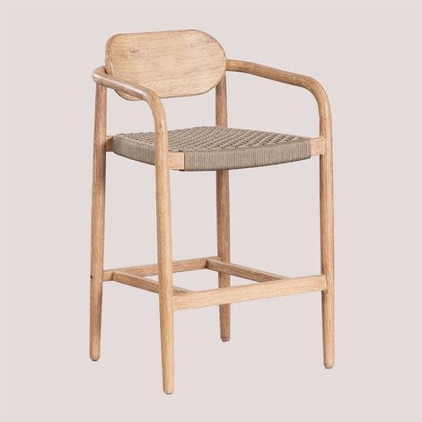 SKLUM Hoher Hocker 65 cm aus Naele-Holz Braun Weizen