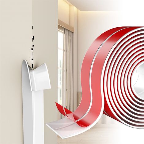 Bordure flexible auto-adhésive pour plafond, Moulure blanche pour sols, bords muraux et carrelage, 20mm3m (1/5)