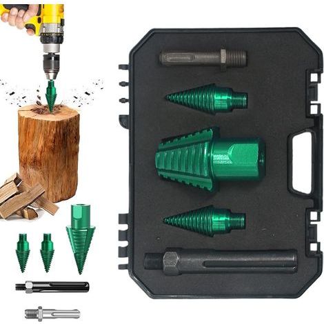 Holzspalter – Hochfester Holzspaltkegel, abnehmbare Werkzeuge, Kegel für Schrauben, Baumstumpfentfernung, Heimwerken, Möbelmontage, Bauernhof, Camping, Outdoor-Einsatz