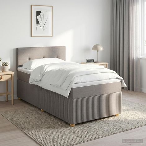Cama box spring con colchón con cabecera Topo 80 x 200 cm Tela (1/5)