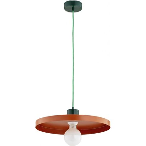 Suspension loft orange-vert, abat-jour plat E27 15W ETERI (1/2)