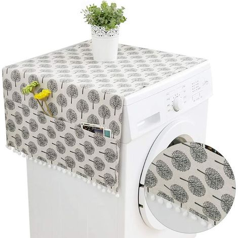 Housse étanche à la poussière pour réfrigérateur, protection contre la poussière avec sac de rangement, protection contre la poussière pour machine à laver, réfrigérateur, couvercle anti-poussière (1/5)